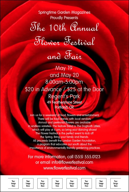 Red Rose Poster with Image Upload Product Front