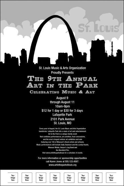 St. Louis Poster (Black & white) Product Front