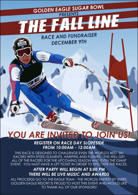 Ski Race Postcard Product Front
