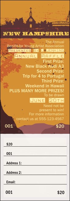 New Hampshire Raffle Ticket Product Front