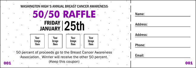 Dots Purple Landscape Raffle Ticket Product Front