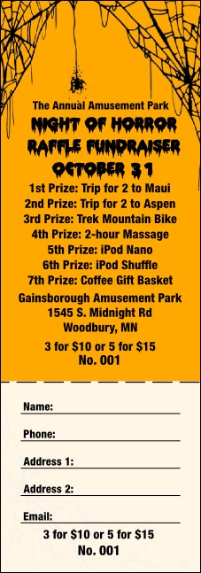 Spider Web Raffle Ticket 002 Product Front