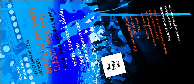 Rock Concert Blue VIP Pass Product Front