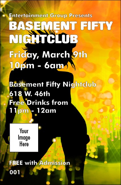 Nightclub Yellow Drink Ticket Product Front