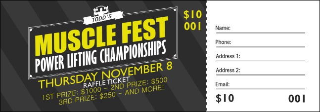 Power Lifting Raffle Ticket Product Front