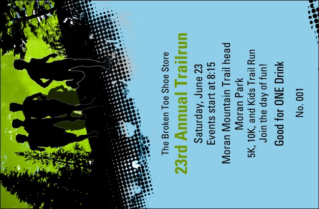 Trail Running Race Drink Ticket Product Front