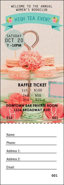 High Tea Raffle Ticket Product Front