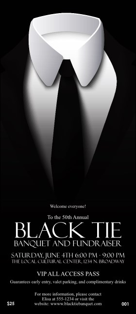 Black Tie VIP Pass Product Front