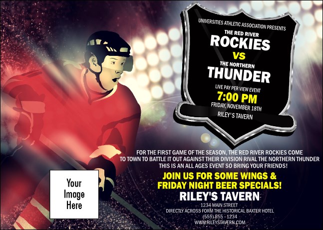 Hockey Badge Red Club Flyer Product Front