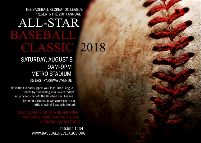 Baseball Stitches Club Flyer