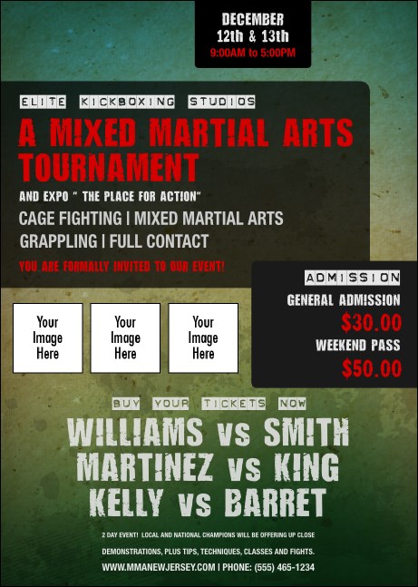 Contemporary Mixed Martial Arts Club Flyer Product Front